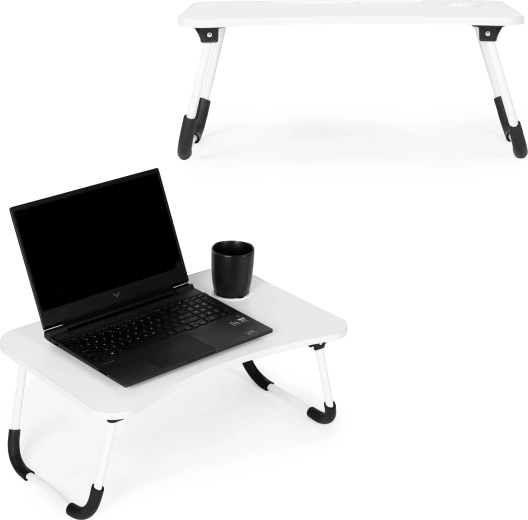 Klapptisch für Laptop 60 × 40 cm, weiß, ModernHome
