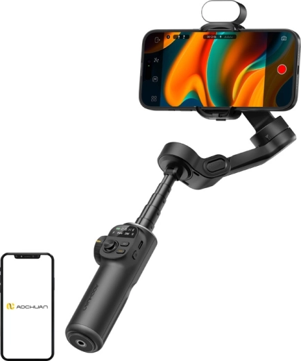 Stabilisateur pour smartphone AOCHUAN Smart X2 avec éclairage RGB noir