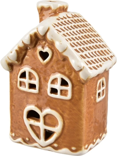 Ceramic gingerbread house with LED lighting
