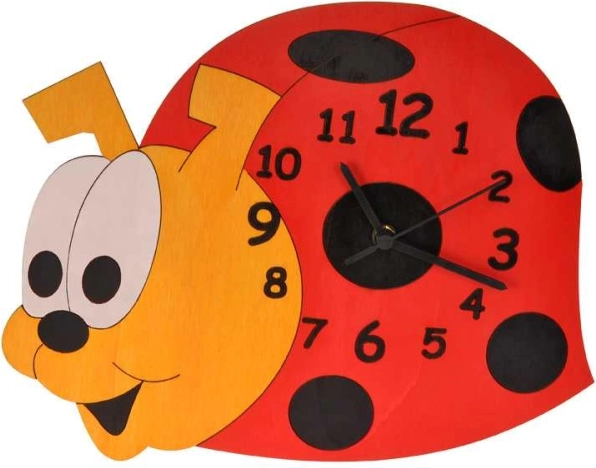 DoDo Kinder-Holzwanduhr Marienkäfer