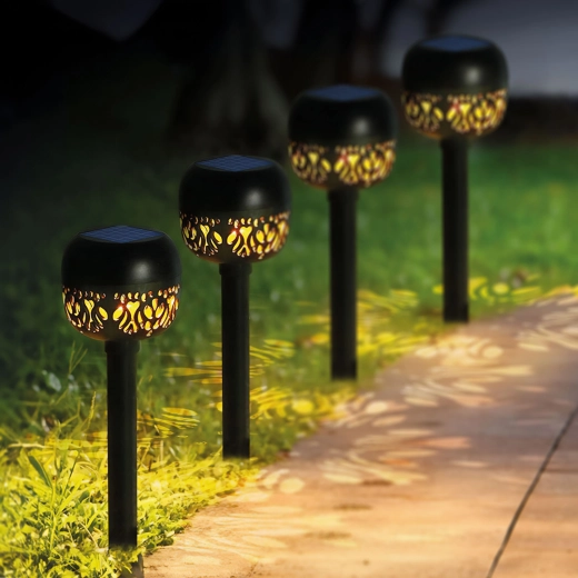 Zonne-energie tuinlamp op prikpen met warmwit licht