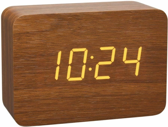 Funkgesteuerter Wecker TFA Clocco mit Holzoptik, braun