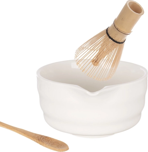 Porcelain bowl with a spout for convenient whisking and pouring