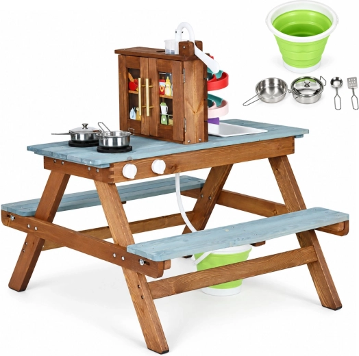 Holz-Matschküche mit Picknicktisch ECOTOYS