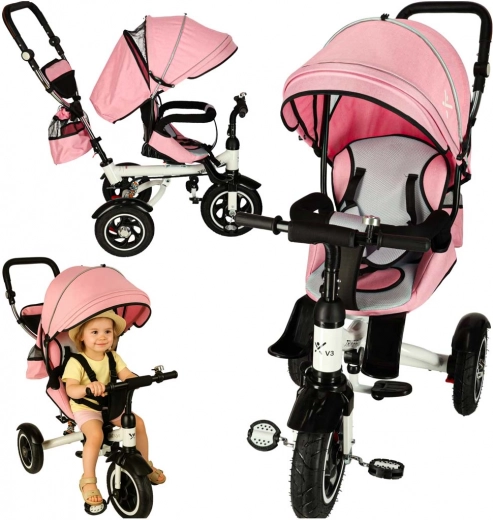 Tricycle Trike Fix V3 3-in-1 with 360° swivel seat and freewheel – Pink