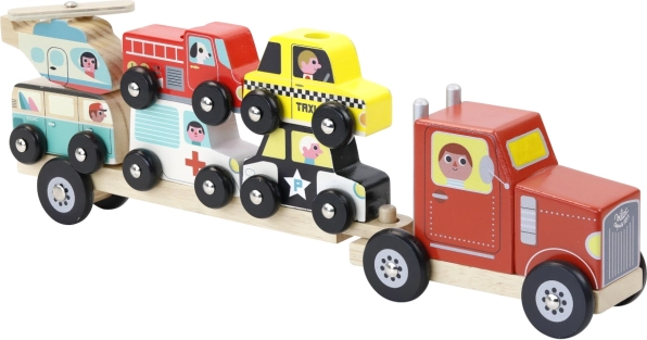 Vilac wooden truck with snap-on cars
