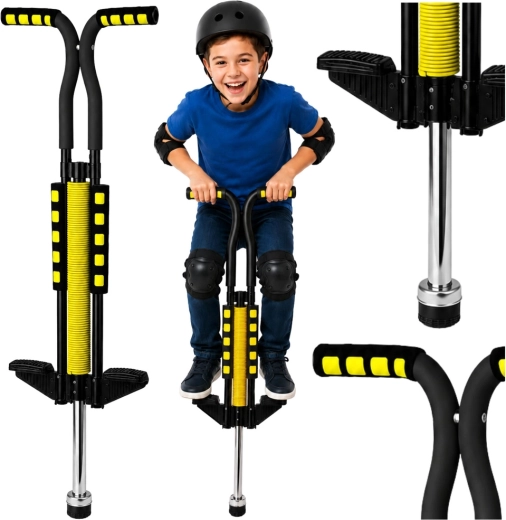 Pogo-springstok voor kinderen, geel, tot 70 kg