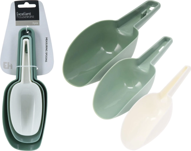 Set de pelles alimentaires en plastique, 3 pièces