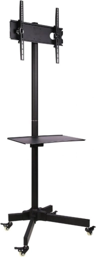 Mobiler Ständer für LCD/LED 23-55 Zoll mit Regal, schwarz
