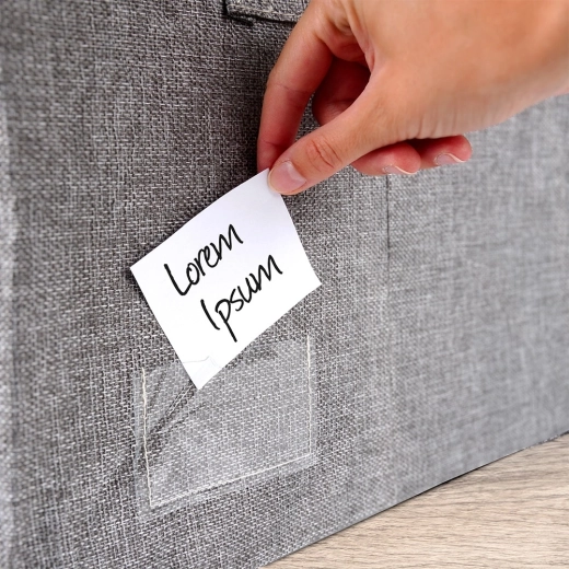 Transparante venstertjes en labelvakje voor overzichtelijke organisatie