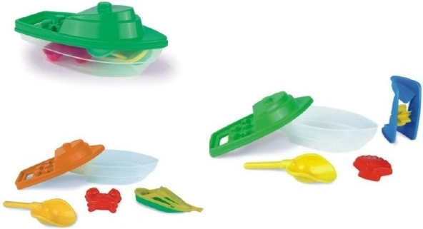 Plastische boot met strandspeelset voor kinderen – Oranje