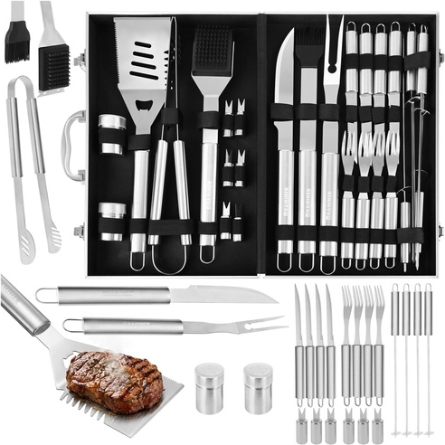Grillbesteck-Set 26-tlg. KAMINER im Aluminiumkoffer