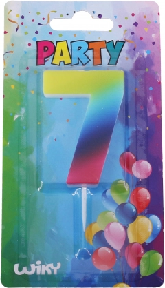 Partykaars cijfer 7 rainbow