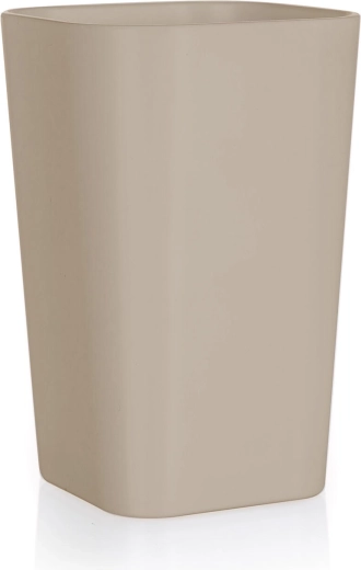 Badezimmerbecher aus Kunststoff beige-grau 11 cm