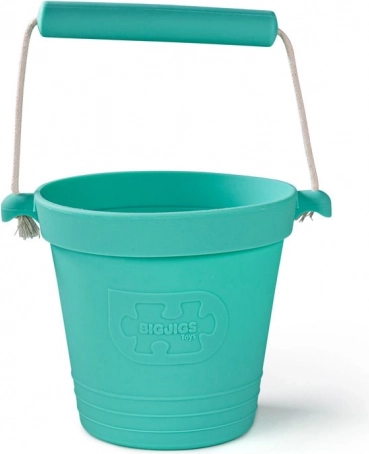 BIGJIGS TOYS Silicone Beach Bucket – Turquoise