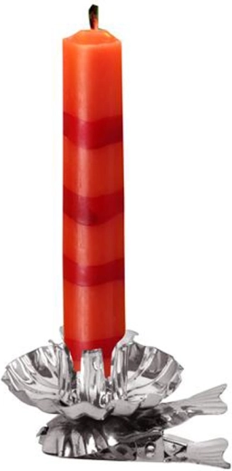 Kaarsenhouders voor kerstboom TORO, 10 stuks, zilver