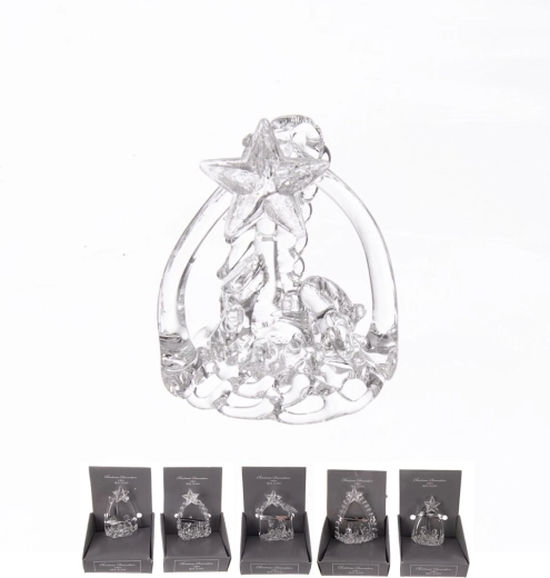 Clear Glass Nativity Scene 6 cm (assort)