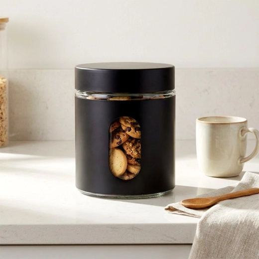 Duurzaam glas en stijlvolle zwarte mantel