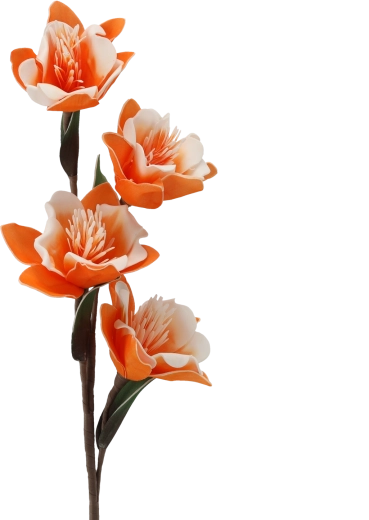 Decorative artificial flower 86 cm orange