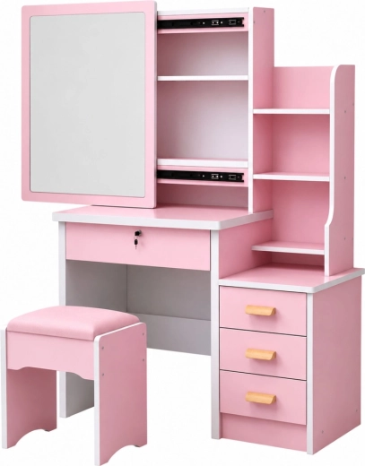 Sliding mirror with hidden storage space
