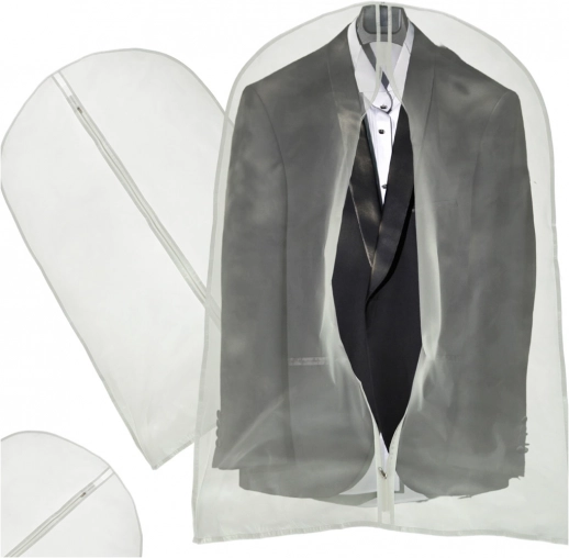 Housse de protection pour vêtements 60 × 100 cm avec fermeture éclair – Transparent 60×120