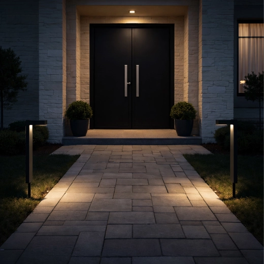 Solar tuin-LED paal met schemersensor 55 cm, set van 2 stuks
