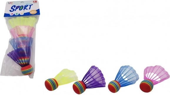 Gekleurde badminton shuttles 4 stuks