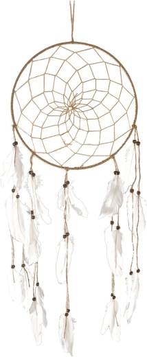 Traumfänger aus Jute beige/weiß 33 × 90 cm