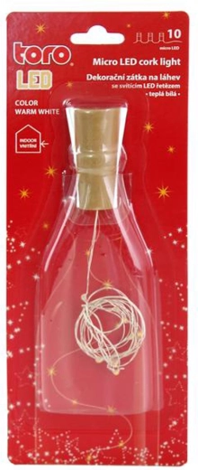 Decoratieve lichtslinger voor fles met kurkimitaat TORO, 10 LED, warm wit