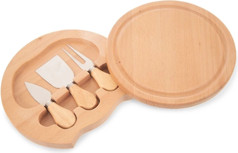 Planche à fromage en bois extensible avec set de 4 couteaux ORION