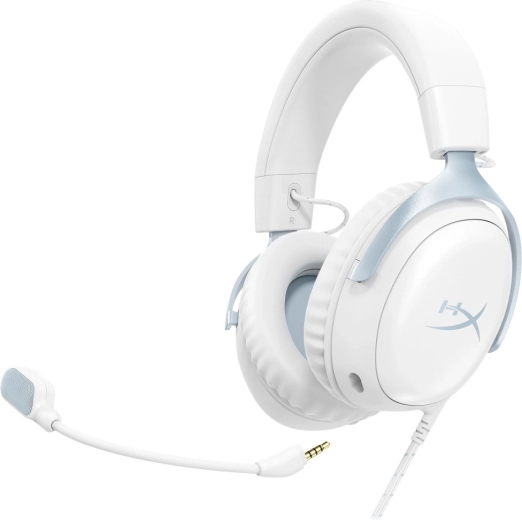 Casque gaming HyperX Cloud III blanc et bleu