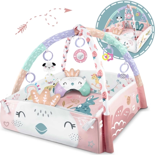 3-in-1: offene Matte, Laufgitterfunktion und Bereich für Tummy Time