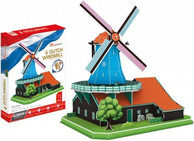 CubicFun 3D-puzzel Nederlandse windmolen met 71 stukjes