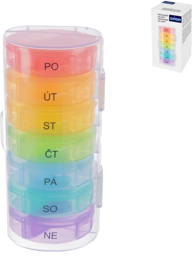Wekelijkse pillendoos met etui, 2 vakken per dag (CZ)