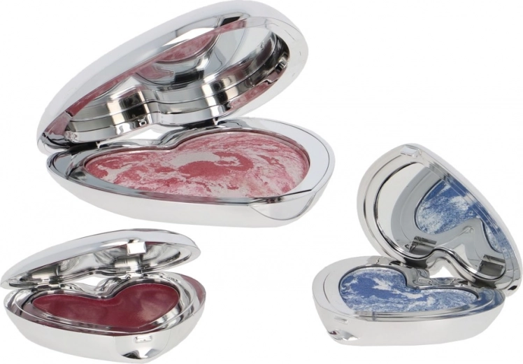 Blush en oogschaduw met gemarmerde finish