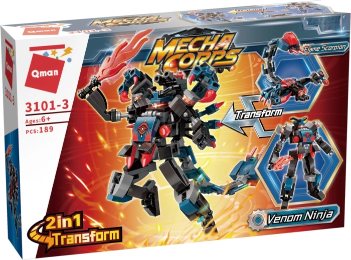 2-in-1-transformatie: Venom-ninja en Flame-schorpioen