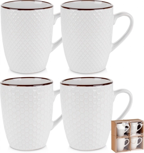 Set aus weißen Keramikbechern 400 ml, 4 Stk.