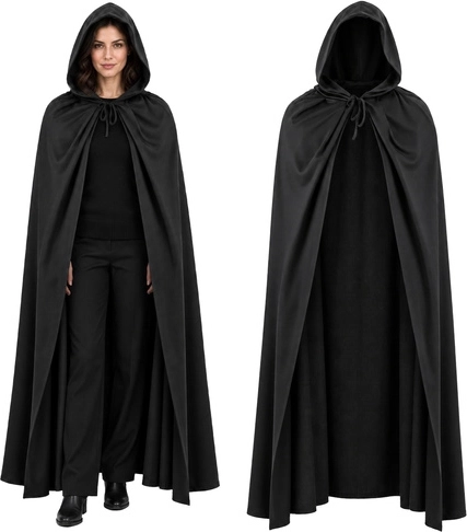 Cape noire à capuche Glimz