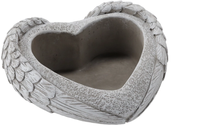 Gray cement heart planter 21 × 20.5 × 9 cm