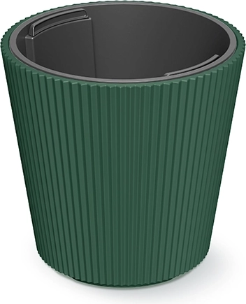 Cache-pot Milly avec insert, diamètre 17,6 cm, vert foncé