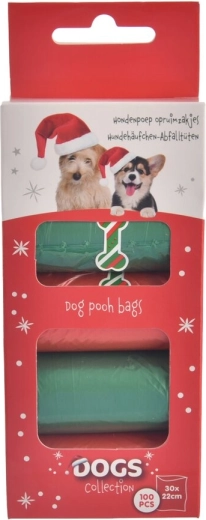 Sachets pour déjections canines de Noël 100 pcs (5×20) en rouleau