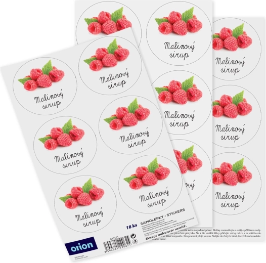 Stickers voor flessen frambozensiroop 18 CZ