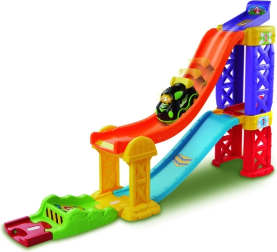 Colorful ramp and a car made for little hands