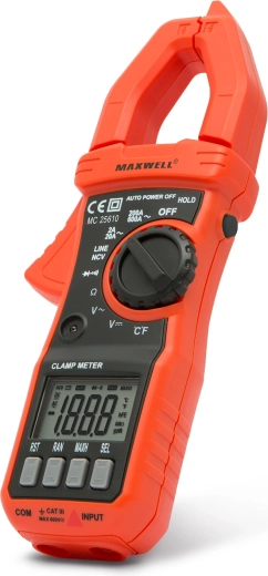 Maxwell Digital Clamp Multimeter with Auto-Ranging, NCV and AC Current Measurement up to 600 A
