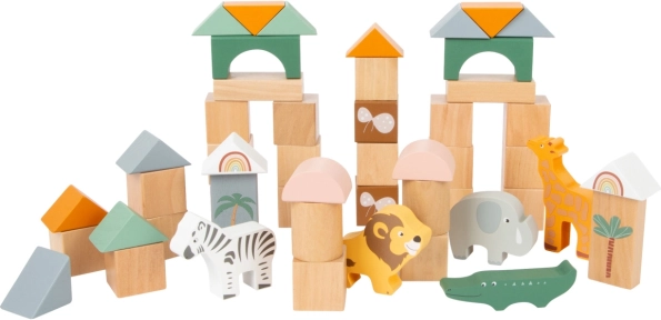 Wooden Building Blocks Safari for Kids