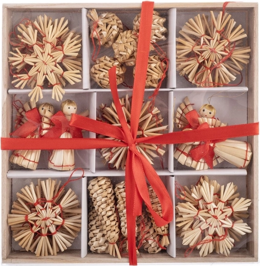 Ornements en paille naturels – 40 pcs