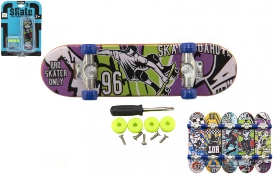 Finger skateboard with accessories