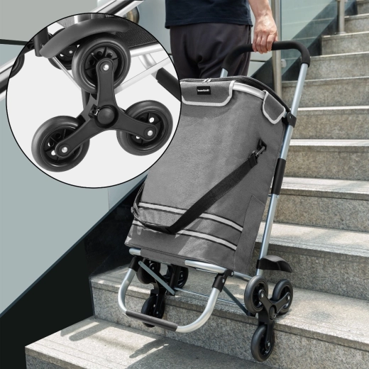 Triple wheels for easier rolling even up stairs