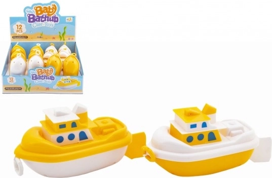 Plastic Wind-Up Bath Boat, 15 cm
