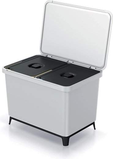 Systema sorting trash bin 2×23 l ash grey